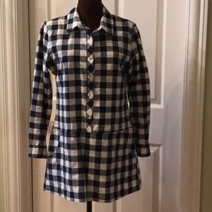 Navy & cream buffalo dress